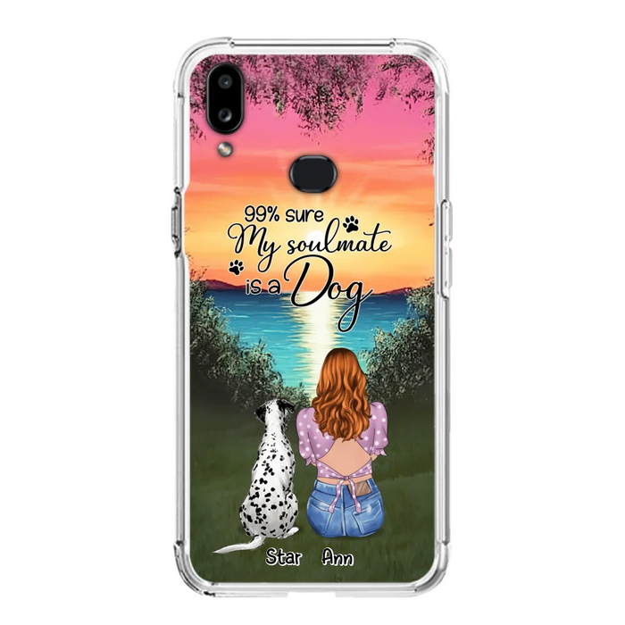 Custom Personalized Dog Mom Phone Case - Up to 4 Dogs - Gift Idea For Dog Lover - Just A Girl Who Loves Dogs - Case For iPhone And Samsung