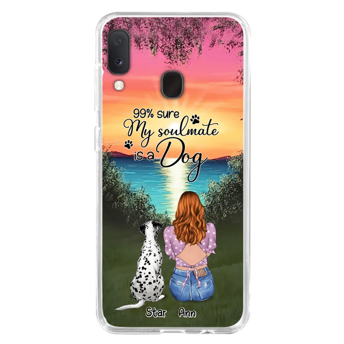 Custom Personalized Dog Mom Phone Case - Up to 4 Dogs - Gift Idea For Dog Lover - Just A Girl Who Loves Dogs - Case For iPhone And Samsung