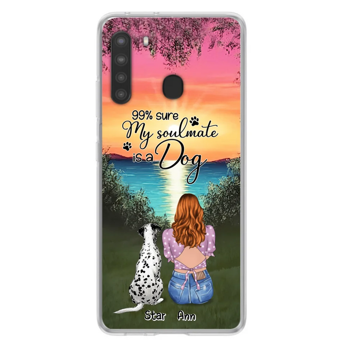 Custom Personalized Dog Mom Phone Case - Up to 4 Dogs - Gift Idea For Dog Lover - Just A Girl Who Loves Dogs - Case For iPhone And Samsung