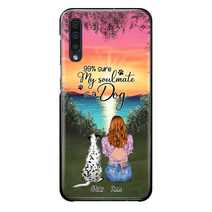 Custom Personalized Dog Mom Phone Case - Up to 4 Dogs - Gift Idea For Dog Lover - Just A Girl Who Loves Dogs - Case For iPhone And Samsung