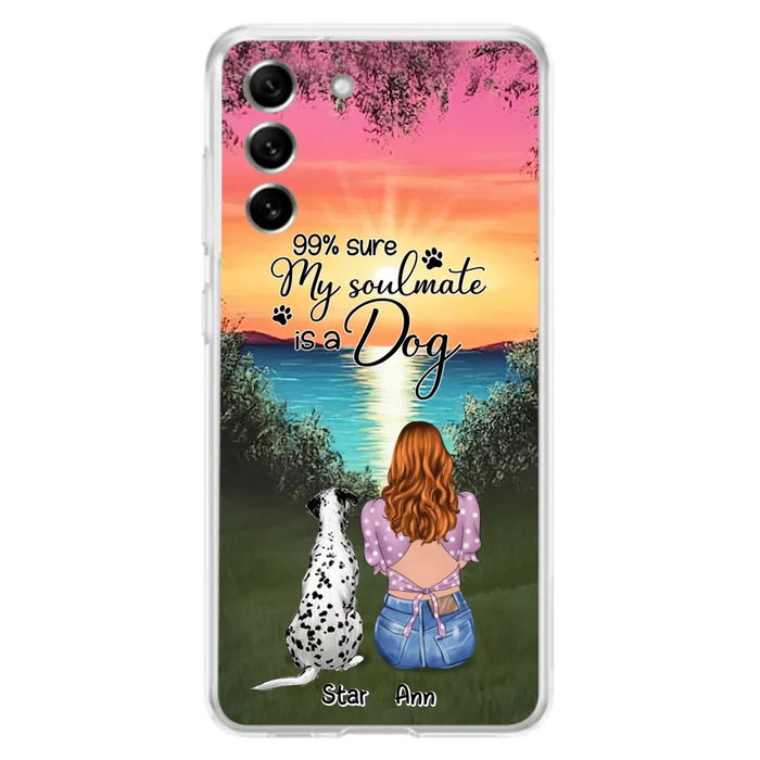 Custom Personalized Dog Mom Phone Case - Up to 4 Dogs - Gift Idea For Dog Lover - Just A Girl Who Loves Dogs - Case For iPhone And Samsung