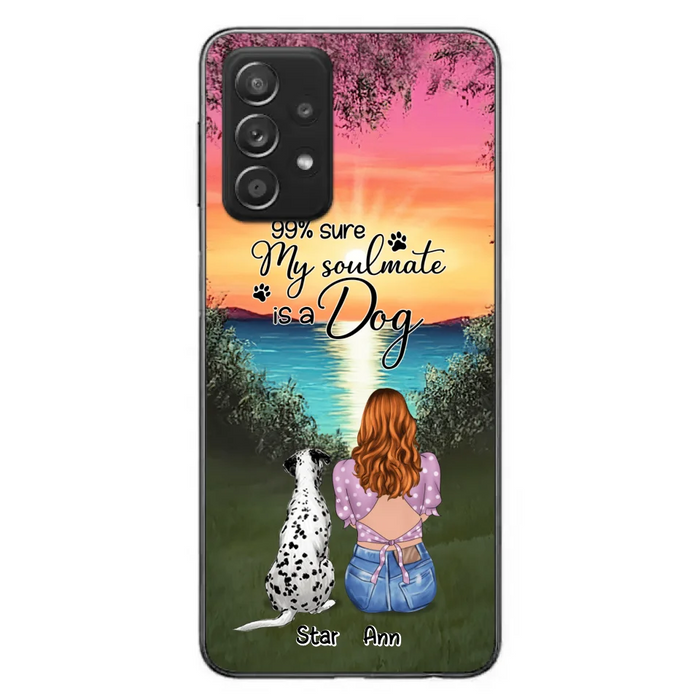 Custom Personalized Dog Mom Phone Case - Up to 4 Dogs - Gift Idea For Dog Lover - Just A Girl Who Loves Dogs - Case For iPhone And Samsung