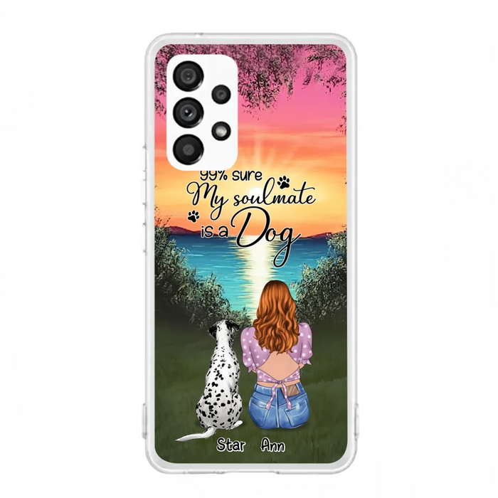 Custom Personalized Dog Mom Phone Case - Up to 4 Dogs - Gift Idea For Dog Lover - Just A Girl Who Loves Dogs - Case For iPhone And Samsung