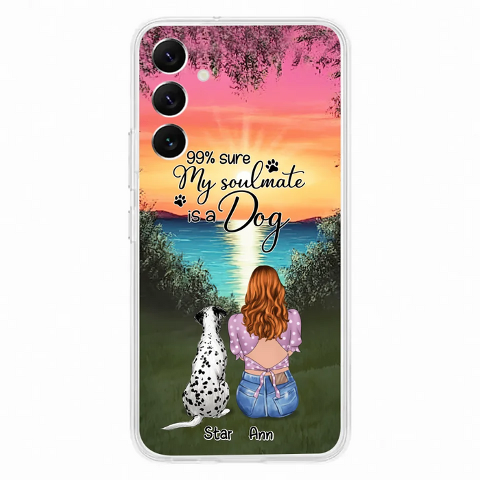 Custom Personalized Dog Mom Phone Case - Up to 4 Dogs - Gift Idea For Dog Lover - Just A Girl Who Loves Dogs - Case For iPhone And Samsung