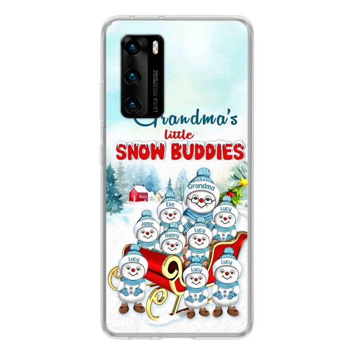 Custom Personalized Grandma Phone Case - Christmas Gift Idea For Grandma - Upto 8 Grandkids - Case For Xiaomi/ Oppo/ Huawei - Grandma's Little Snow Buddies