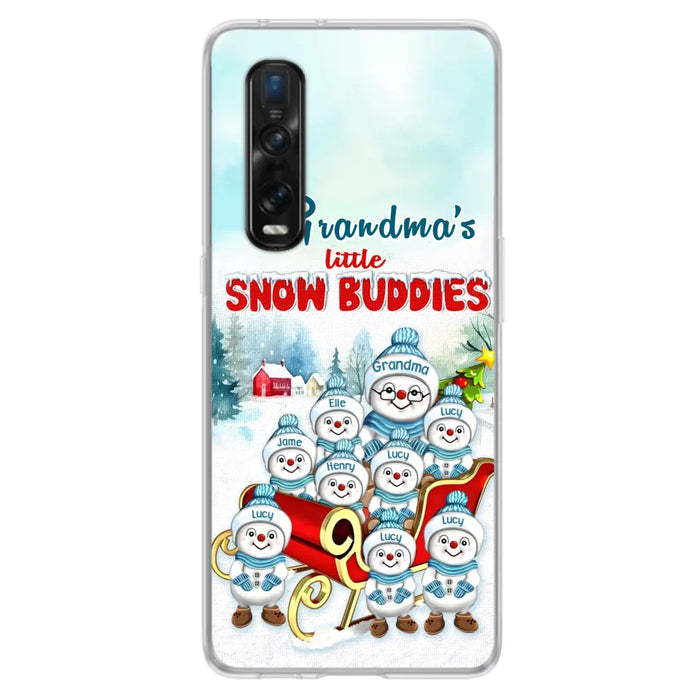 Custom Personalized Grandma Phone Case - Christmas Gift Idea For Grandma - Upto 8 Grandkids - Case For Xiaomi/ Oppo/ Huawei - Grandma's Little Snow Buddies