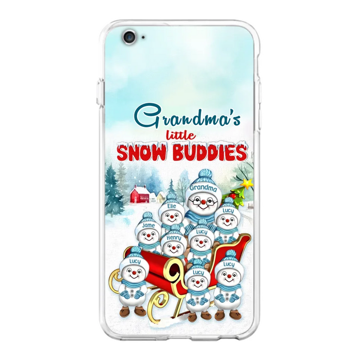 Custom Personalized Grandma Phone Case - Christmas Gift Idea For Grandma - Upto 8 Grandkids - Case For iPhone/ Samsung - Grandma's Little Snow Buddies