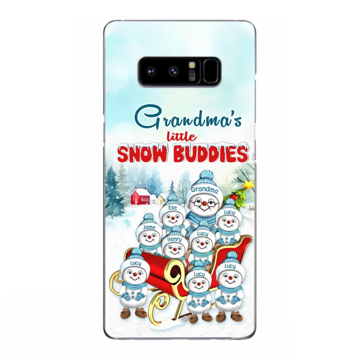 Custom Personalized Grandma Phone Case - Christmas Gift Idea For Grandma - Upto 8 Grandkids - Case For iPhone/ Samsung - Grandma's Little Snow Buddies