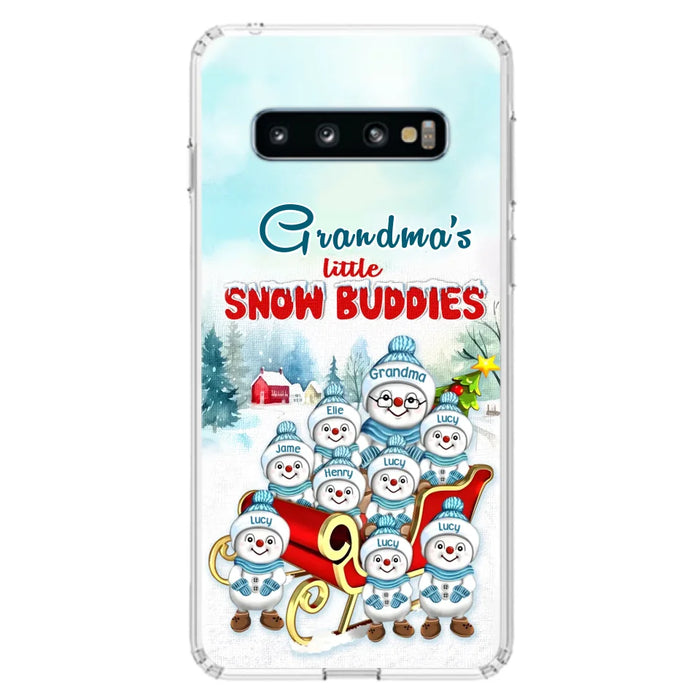 Custom Personalized Grandma Phone Case - Christmas Gift Idea For Grandma - Upto 8 Grandkids - Case For iPhone/ Samsung - Grandma's Little Snow Buddies