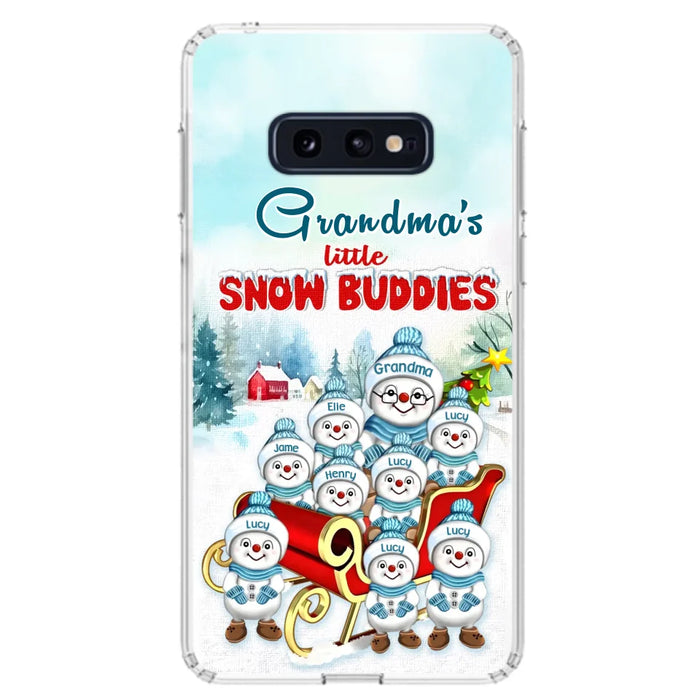 Custom Personalized Grandma Phone Case - Christmas Gift Idea For Grandma - Upto 8 Grandkids - Case For iPhone/ Samsung - Grandma's Little Snow Buddies