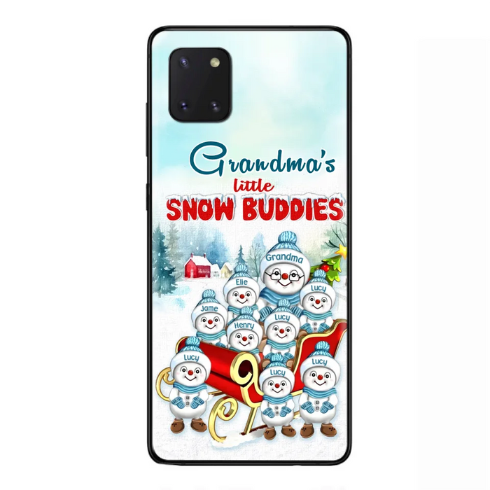 Custom Personalized Grandma Phone Case - Christmas Gift Idea For Grandma - Upto 8 Grandkids - Case For iPhone/ Samsung - Grandma's Little Snow Buddies