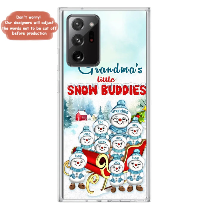 Custom Personalized Grandma Phone Case - Christmas Gift Idea For Grandma - Upto 8 Grandkids - Case For iPhone/ Samsung - Grandma's Little Snow Buddies