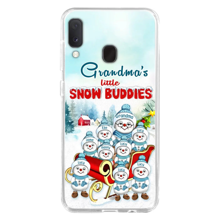 Custom Personalized Grandma Phone Case - Christmas Gift Idea For Grandma - Upto 8 Grandkids - Case For iPhone/ Samsung - Grandma's Little Snow Buddies