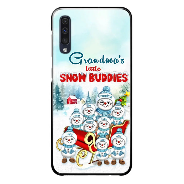 Custom Personalized Grandma Phone Case - Christmas Gift Idea For Grandma - Upto 8 Grandkids - Case For iPhone/ Samsung - Grandma's Little Snow Buddies