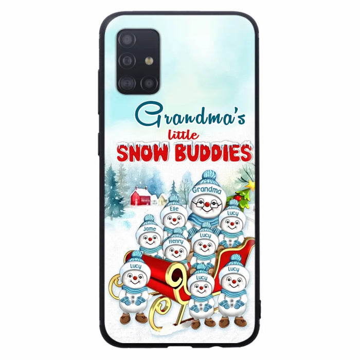 Custom Personalized Grandma Phone Case - Christmas Gift Idea For Grandma - Upto 8 Grandkids - Case For iPhone/ Samsung - Grandma's Little Snow Buddies