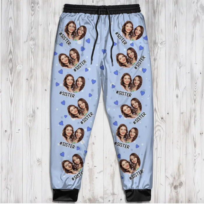 Custom Personalized Sister AOP Unisex Sweatpants - Gift Idea For Sisters - Upload Photo