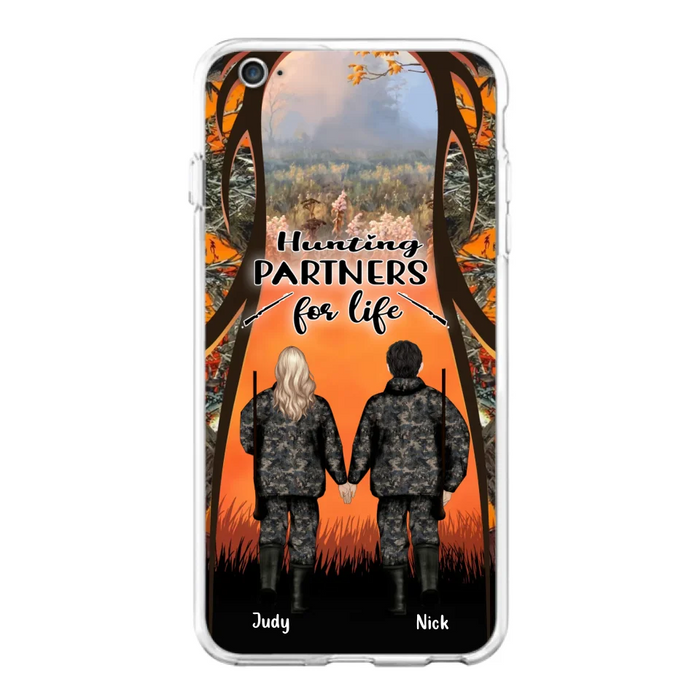 Custom Personalized Hunting Phone Case - Gift Idea For Couple/Hunting Lovers - Hunting Partners For Life - Case for iPhone/Samsung