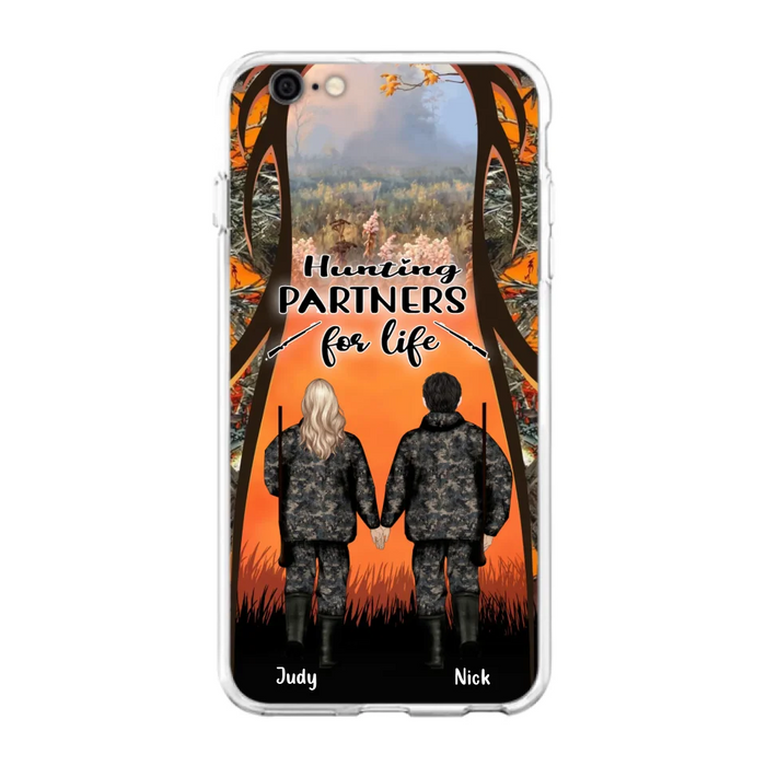 Custom Personalized Hunting Phone Case - Gift Idea For Couple/Hunting Lovers - Hunting Partners For Life - Case for iPhone/Samsung