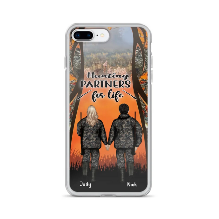 Custom Personalized Hunting Phone Case - Gift Idea For Couple/Hunting Lovers - Hunting Partners For Life - Case for iPhone/Samsung