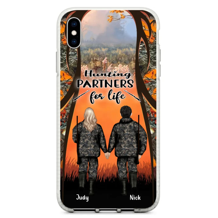 Custom Personalized Hunting Phone Case - Gift Idea For Couple/Hunting Lovers - Hunting Partners For Life - Case for iPhone/Samsung