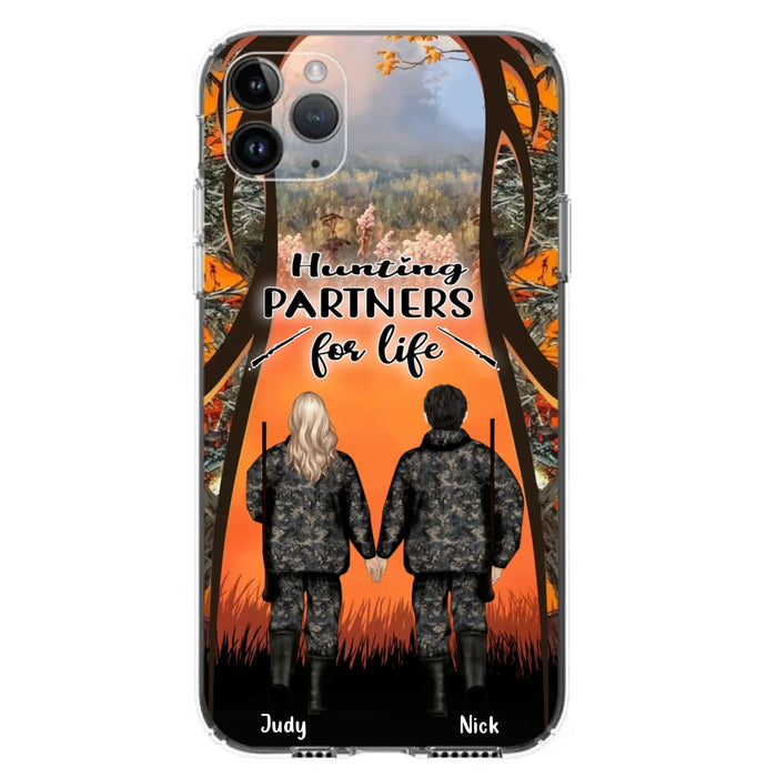 Custom Personalized Hunting Phone Case - Gift Idea For Couple/Hunting Lovers - Hunting Partners For Life - Case for iPhone/Samsung