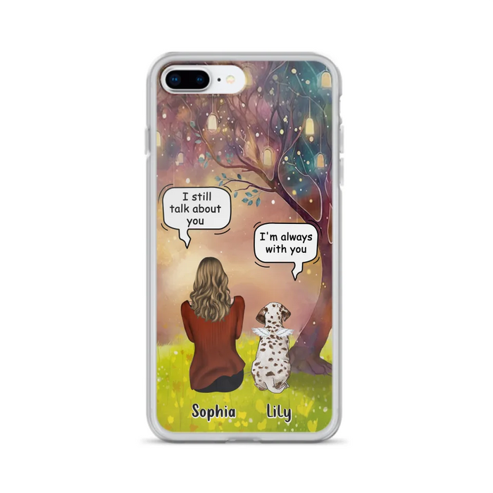 Custom Personalized Memorial Dog Mom Phone Case - Upto 3 Dogs - Memorial Gift Idea for Dog Lovers - I'm Always With You