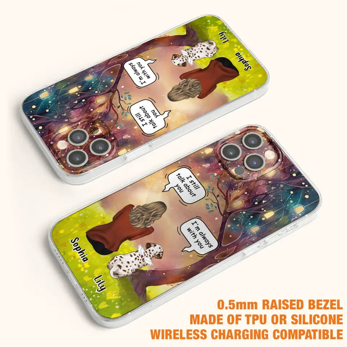 Custom Personalized Memorial Dog Mom Phone Case - Upto 3 Dogs - Memorial Gift Idea for Dog Lovers - I'm Always With You