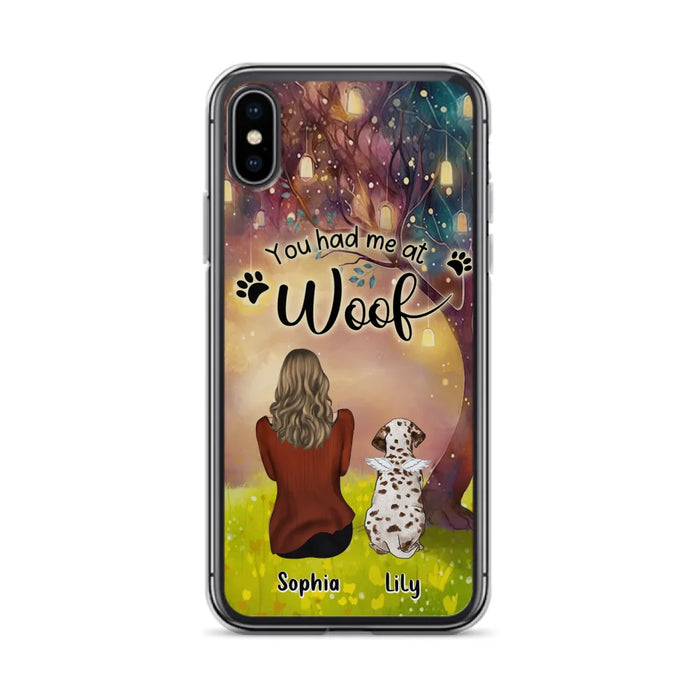 Custom Personalized Memorial Dog Mom Phone Case - Upto 3 Dogs - Memorial Gift Idea for Dog Lovers - You Had Me At Woof