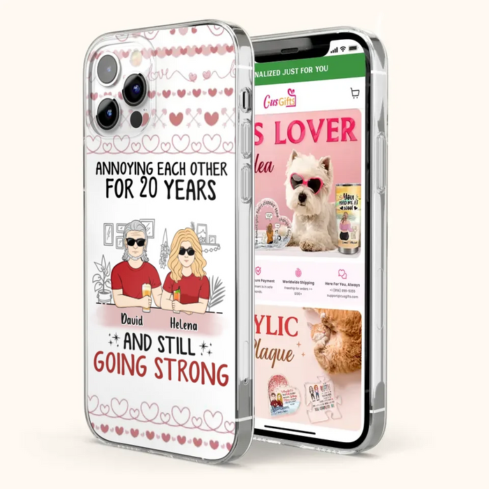 Custom Personalized Couple Phone Case - Best Gift Idea For Couple/Husband/Father's Day - Annoying Each Other For 20 Years And Still Going Strong - Case For iPhone/Samsung