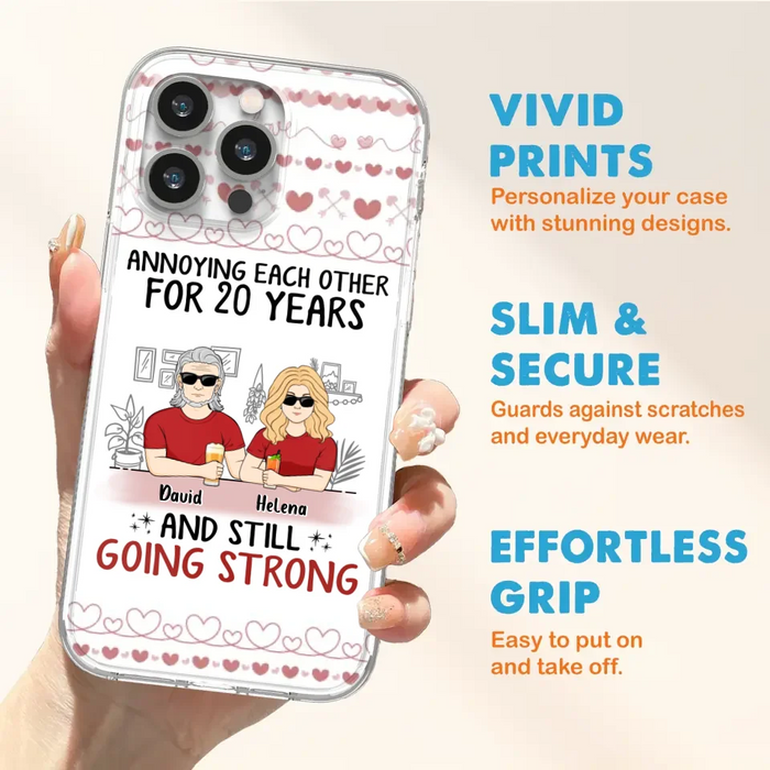 Custom Personalized Couple Phone Case - Best Gift Idea For Couple/Husband/Father's Day - Annoying Each Other For 20 Years And Still Going Strong - Case For iPhone/Samsung