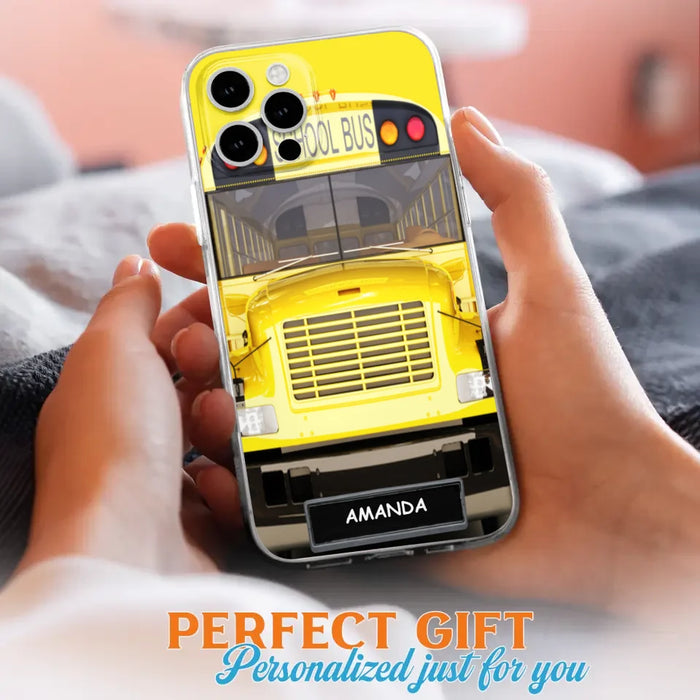 Custom Personalized School Bus Phone Case - Gift Idea For School Bus Lovers - Case For iPhone, Samsung and Xiaomi