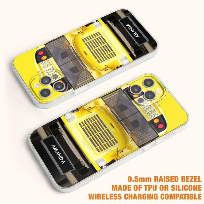 Custom Personalized School Bus Phone Case - Gift Idea For School Bus Lovers - Case For iPhone, Samsung and Xiaomi