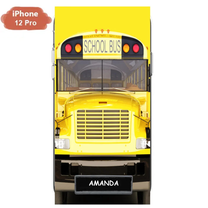 Custom Personalized School Bus Phone Case - Gift Idea For School Bus Lovers - Case For iPhone, Samsung and Xiaomi