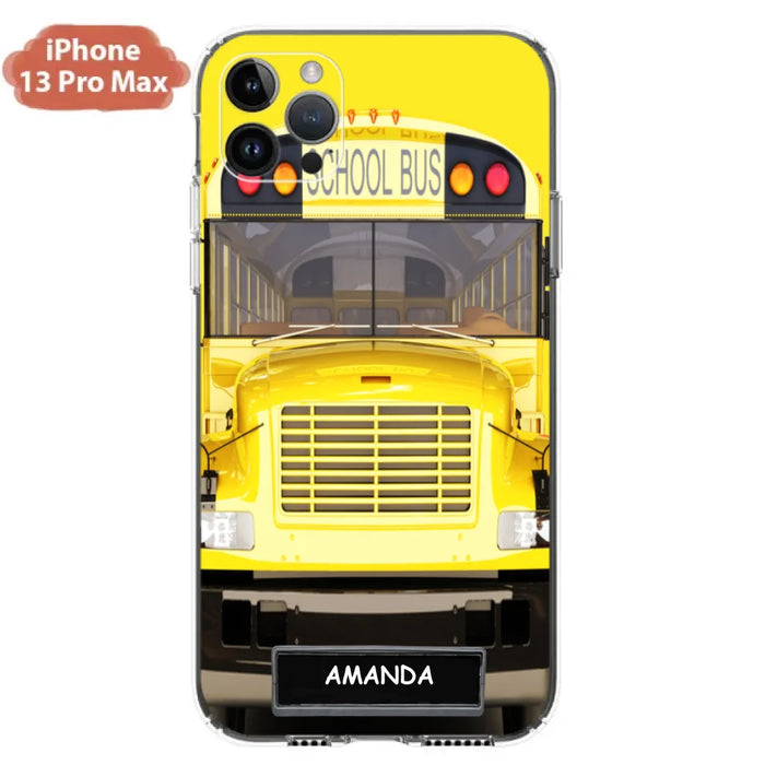 Custom Personalized School Bus Phone Case - Gift Idea For School Bus Lovers - Case For iPhone, Samsung and Xiaomi