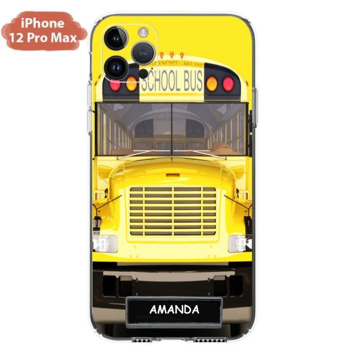 Custom Personalized School Bus Phone Case - Gift Idea For School Bus Lovers - Case For iPhone, Samsung and Xiaomi