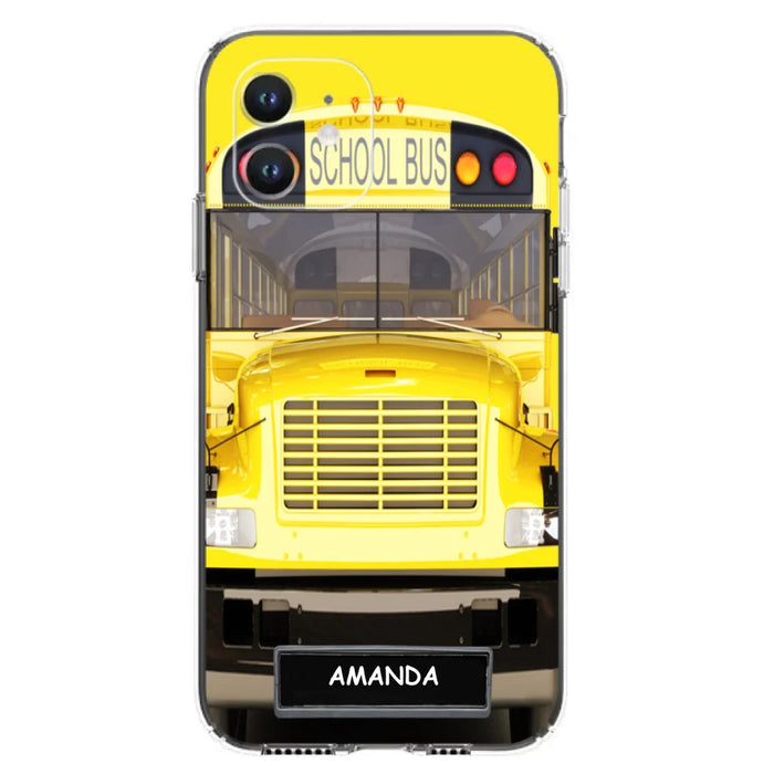 Custom Personalized School Bus Phone Case - Gift Idea For School Bus Lovers - Case For iPhone, Samsung and Xiaomi