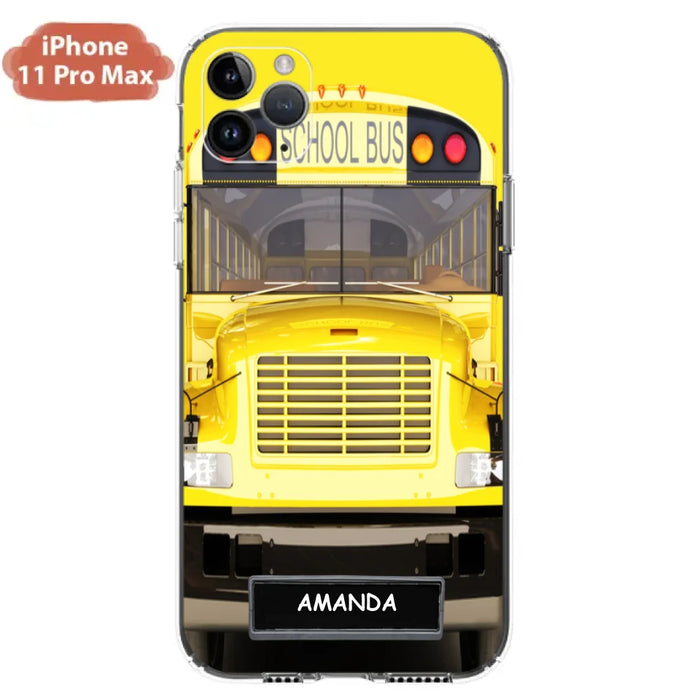 Custom Personalized School Bus Phone Case - Gift Idea For School Bus Lovers - Case For iPhone, Samsung and Xiaomi