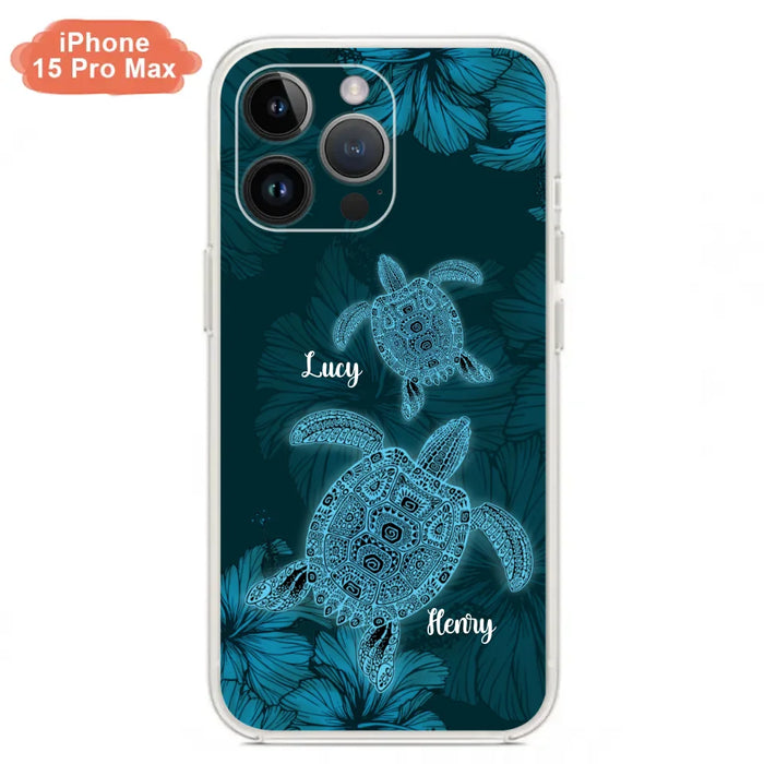 Custom Personalized Turtle Phone Case - Upto 6 Turtles - Case For iPhone, Samsung and Xiaomi