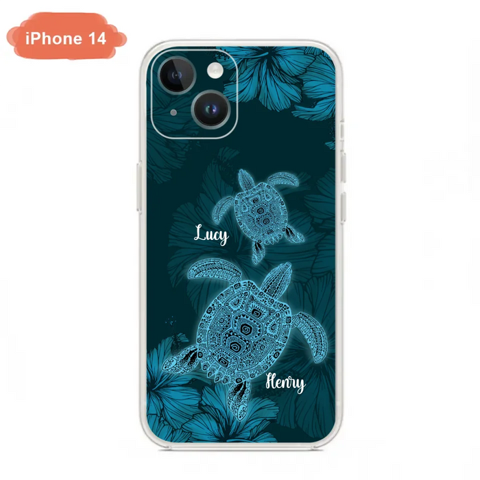 Custom Personalized Turtle Phone Case - Upto 6 Turtles - Case For iPhone, Samsung and Xiaomi