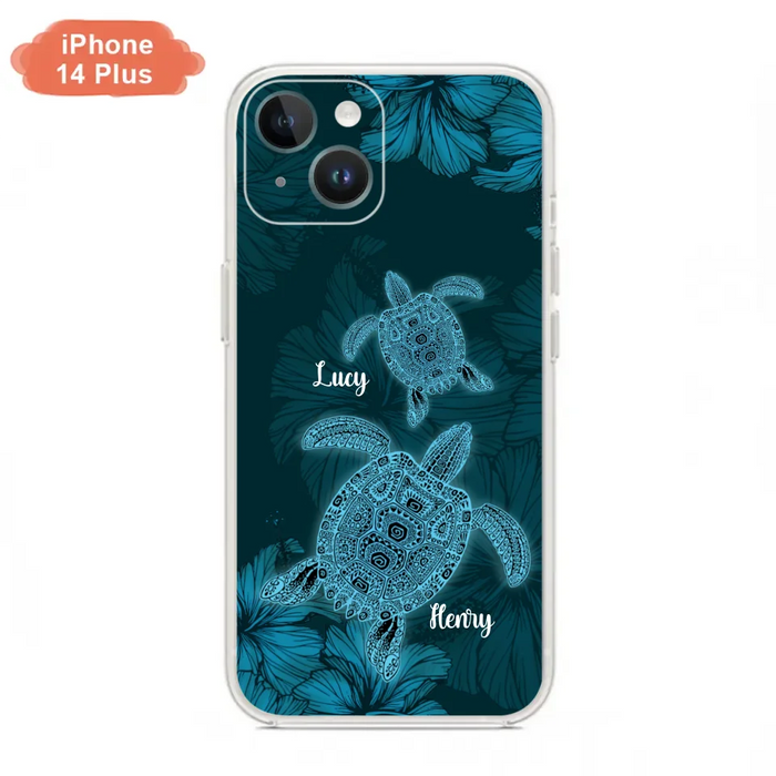 Custom Personalized Turtle Phone Case - Upto 6 Turtles - Case For iPhone, Samsung and Xiaomi