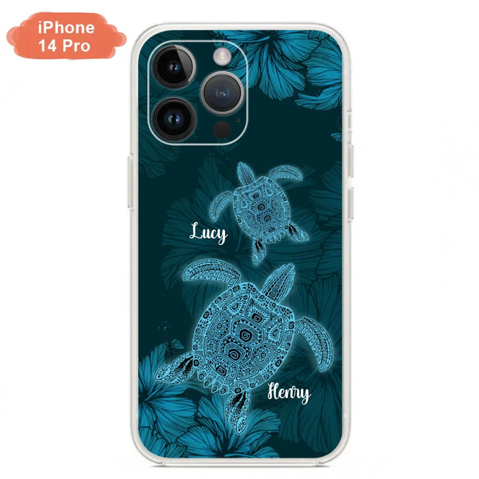 Custom Personalized Turtle Phone Case - Upto 6 Turtles - Case For iPhone, Samsung and Xiaomi