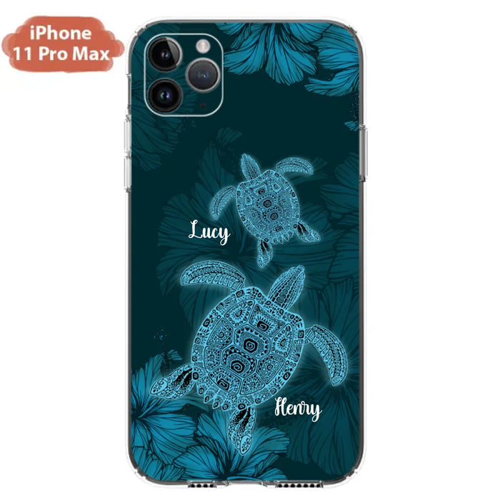 Custom Personalized Turtle Phone Case - Upto 6 Turtles - Case For iPhone, Samsung and Xiaomi