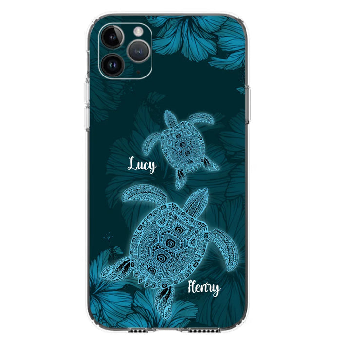 Custom Personalized Turtle Phone Case - Upto 6 Turtles - Case For iPhone, Samsung and Xiaomi