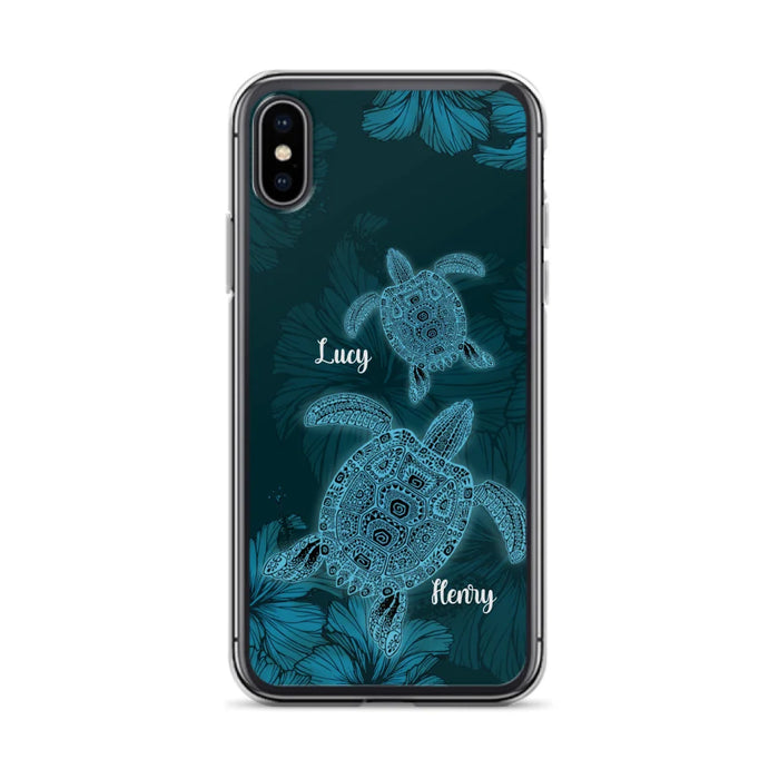 Custom Personalized Turtle Phone Case - Upto 6 Turtles - Case For iPhone, Samsung and Xiaomi