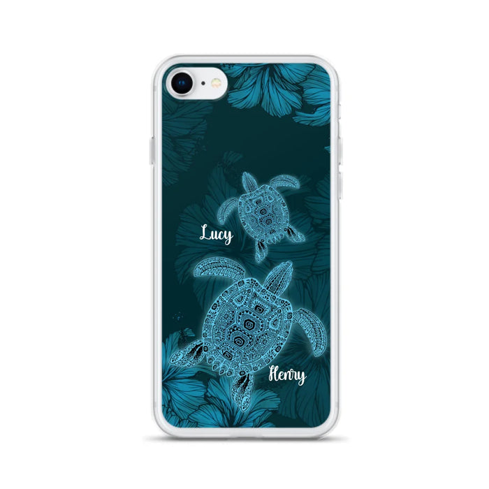 Custom Personalized Turtle Phone Case - Upto 6 Turtles - Case For iPhone, Samsung and Xiaomi