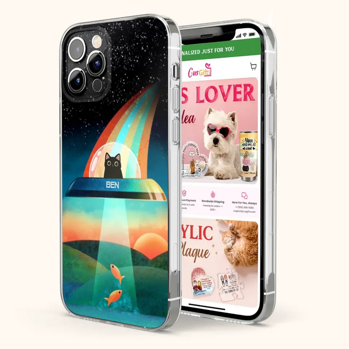 Custom Personalized Cat Phone Case - Gift For Cat Lovers - Case For iPhone, Samsung and Xiaomi with up to 3 Cats - EHTD0U