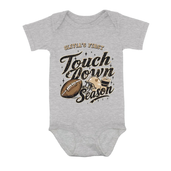 Custom Personalized Baby First Football Season Baby Onesie - Gift Idea For Your Kid - Touch Down Season