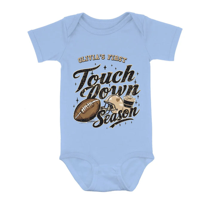 Custom Personalized Baby First Football Season Baby Onesie - Gift Idea For Your Kid - Touch Down Season