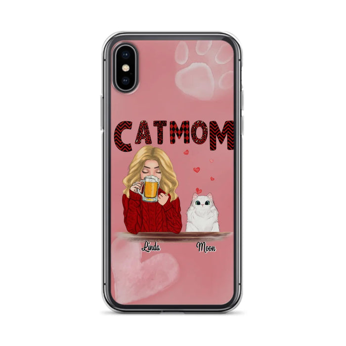 Custom Personalized Pet Mom Phone Case - Best Gift Idea For Pet Lovers With Upto 4 Pets - Case For iPhone, Samsung and Xiaomi