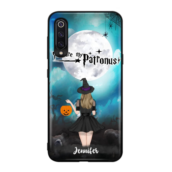 Custom Personalized Halloween Phone Case - Up to 3 Girls and 2 Cats - You Are My Patronus - Wiccan Decor/Pagan Decor